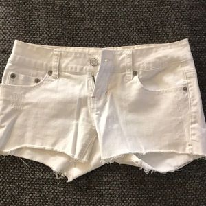 American Eagle white jean shorts